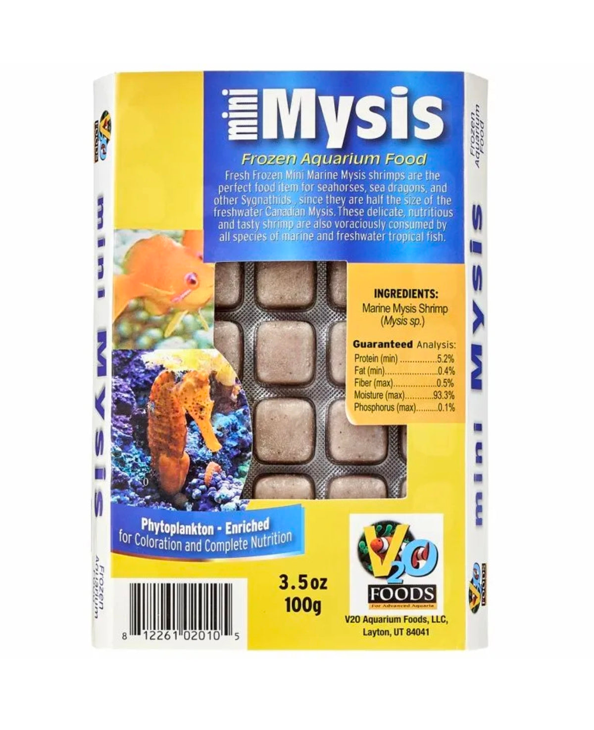 Mini Marine Mysis Shrimp Frozen Cubes 100g